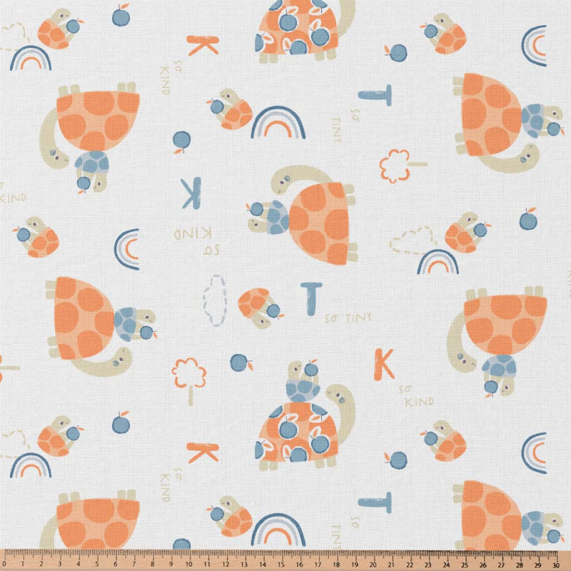Printed Cotton BEKITO White / Orange